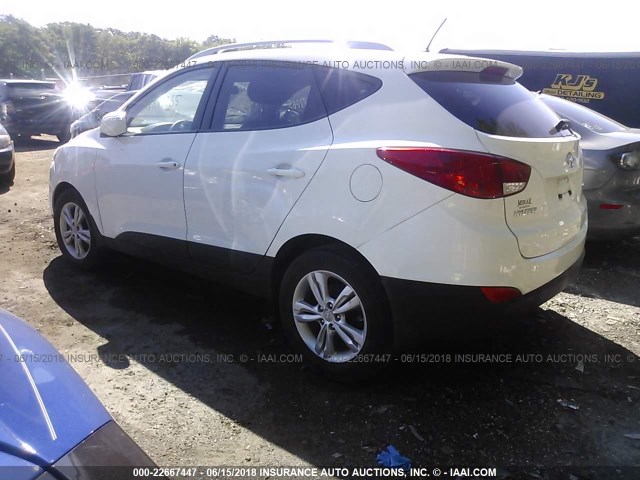 KM8JUCAC5DU642842 - 2013 HYUNDAI TUCSON GLS/LIMITED WHITE photo 3