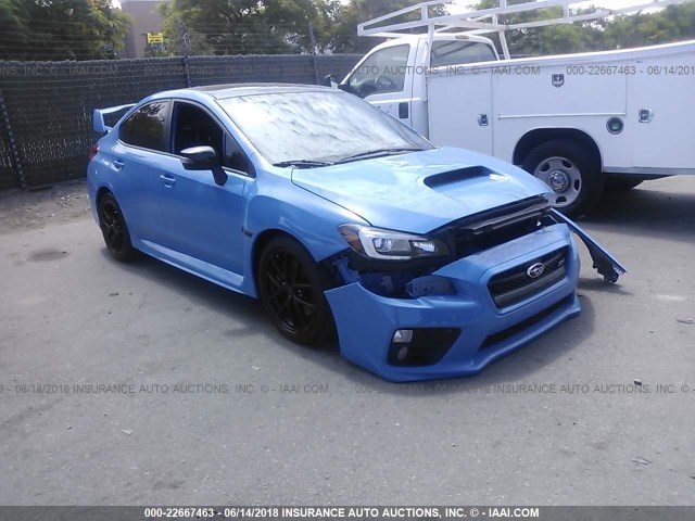 JF1VA2U62G9814045 - 2016 SUBARU WRX STI/LIMITED BLUE photo 1