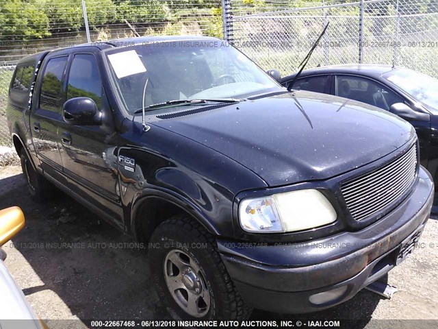 1FTRW08L01KF83082 - 2001 FORD F150 SUPERCREW BLACK photo 1