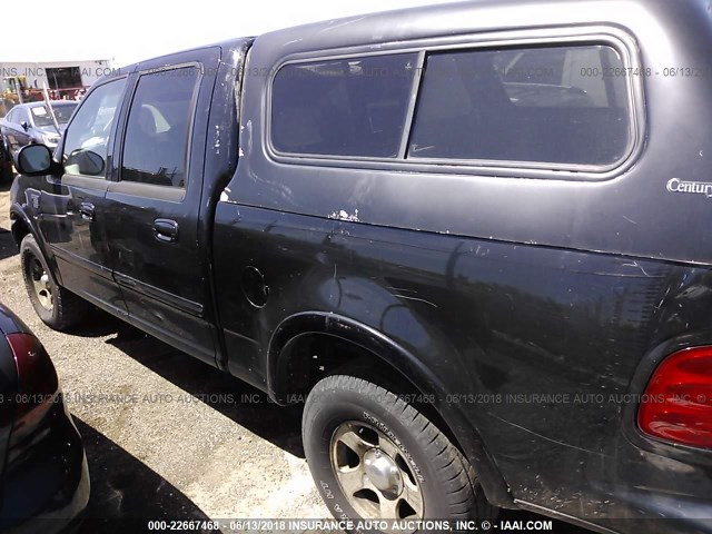 1FTRW08L01KF83082 - 2001 FORD F150 SUPERCREW BLACK photo 3