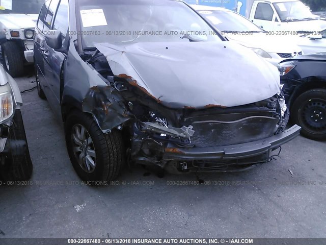 5FNRL386X9B406150 - 2009 HONDA ODYSSEY EXL ნაცრისფერი ფოტო 6