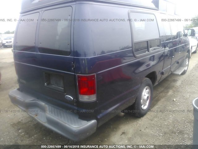 1FTNS24272HB30725 - 2002 FORD ECONOLINE E250 VAN BLUE photo 4