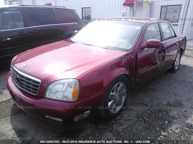 1G6KF57913U212687 - 2003 CADILLAC DEVILLE DTS RED photo 2