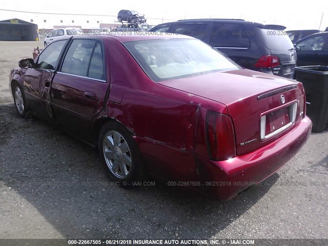 1G6KF57913U212687 - 2003 CADILLAC DEVILLE DTS RED photo 3