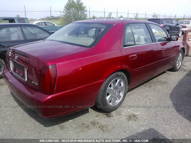 1G6KF57913U212687 - 2003 CADILLAC DEVILLE DTS RED photo 4