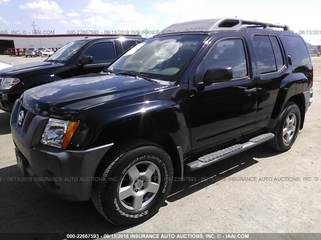 5N1AN08U58C513215 - 2008 NISSAN XTERRA OFF ROAD/S/SE BLACK photo 2