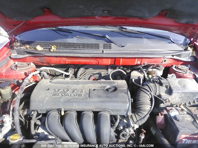 2T1LR32E75C352020 - 2005 TOYOTA COROLLA MATRIX XR RED photo 10