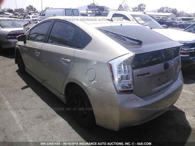 JTDKN3DU6A0122338 - 2010 TOYOTA PRIUS GOLD photo 3