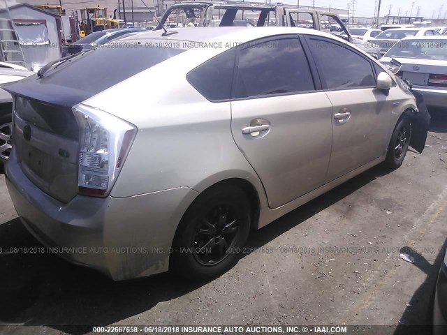 JTDKN3DU6A0122338 - 2010 TOYOTA PRIUS GOLD photo 4