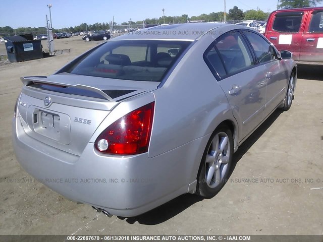 1N4BA41EX6C830330 - 2006 NISSAN MAXIMA SE/SL SILVER photo 4