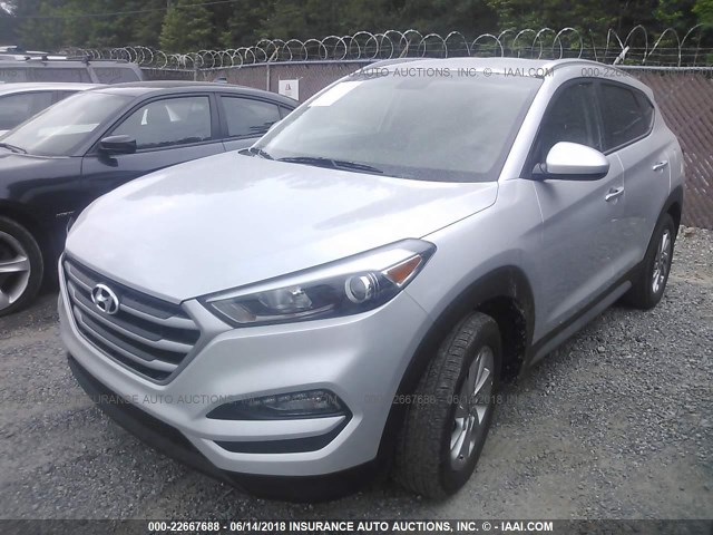 KM8J33A49JU660123 - 2018 HYUNDAI TUCSON LIMITED/SPORT AND ECO/SE SILVER photo 2