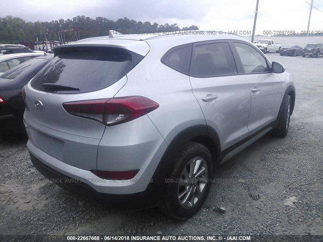 KM8J33A49JU660123 - 2018 HYUNDAI TUCSON LIMITED/SPORT AND ECO/SE SILVER photo 4