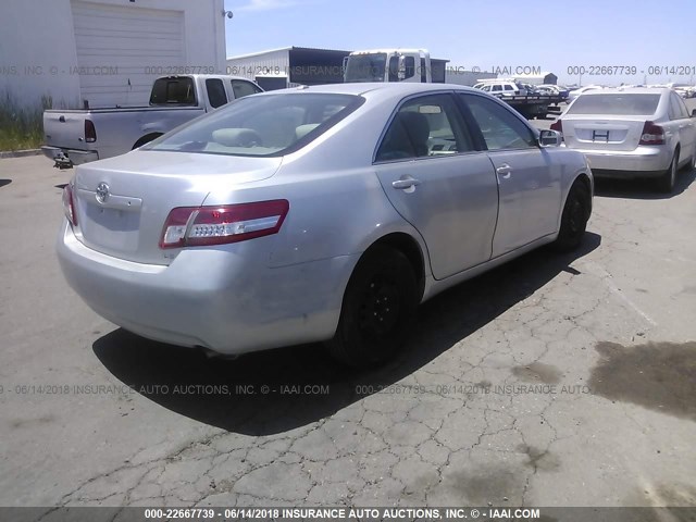 4T4BF3EK7AR022270 - 2010 TOYOTA CAMRY SE/LE/XLE SILVER photo 4