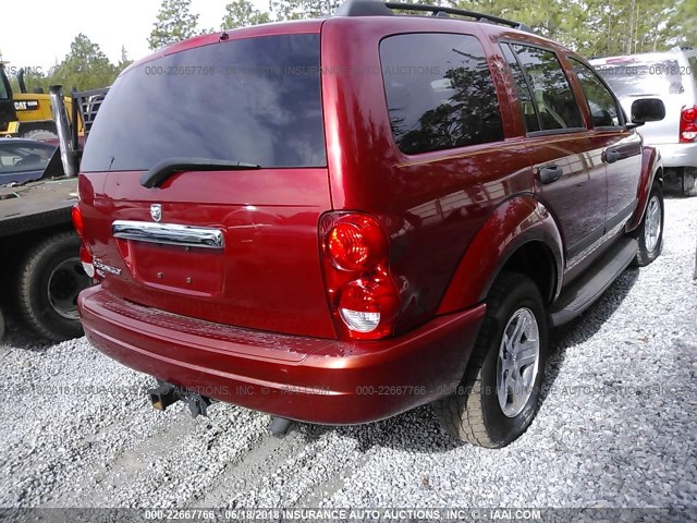 1D4HD48N36F112945 - 2006 DODGE DURANGO SLT RED photo 4