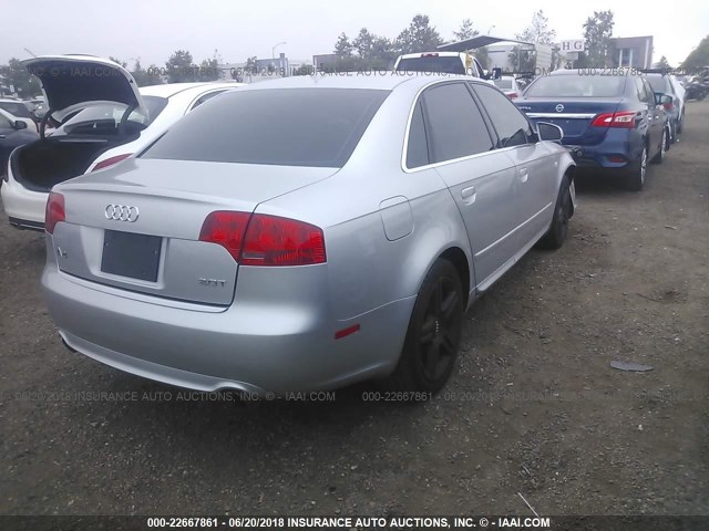 WAUAF78E98A065380 - 2008 AUDI A4 2.0T GRAY photo 4