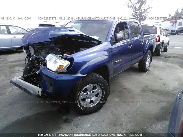 3TMLU4ENXEM139070 - 2014 TOYOTA TACOMA DOUBLE CAB 蓝色 照片 2
