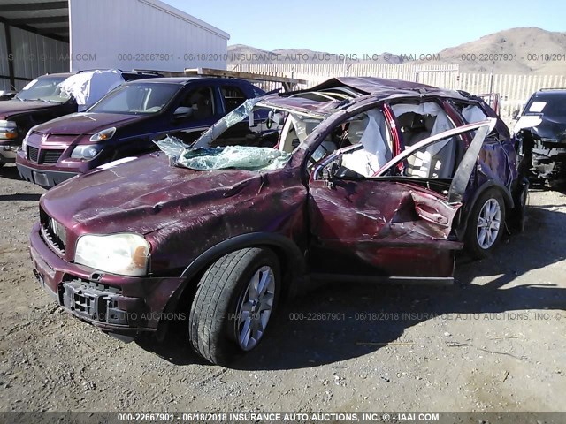 YV1CZ852251200336 - 2005 VOLVO XC90 V8 BURGUNDY photo 2