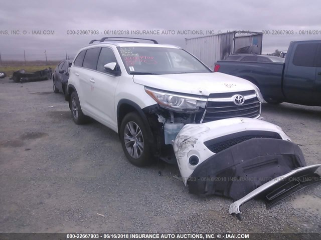 5TDJKRFH3FS114368 - 2015 TOYOTA HIGHLANDER XLE თეთრი ფოტო 1