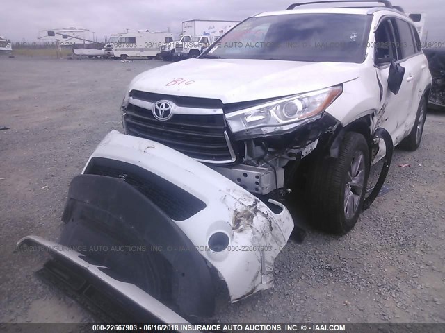 5TDJKRFH3FS114368 - 2015 TOYOTA HIGHLANDER XLE თეთრი ფოტო 6