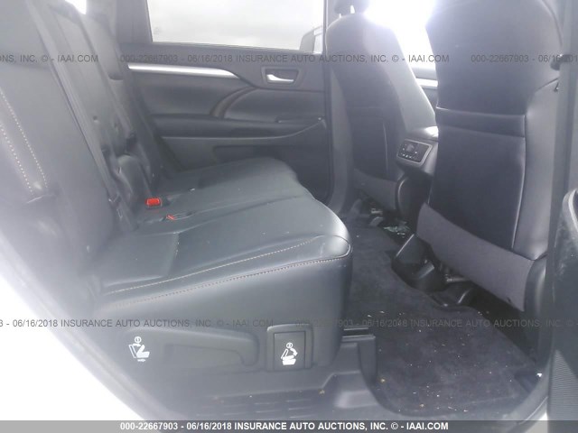 5TDJKRFH3FS114368 - 2015 TOYOTA HIGHLANDER XLE თეთრი ფოტო 8