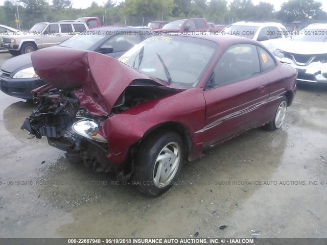 3FAFP11371R209439 - 2001 FORD ESCORT ZX2 RED photo 2