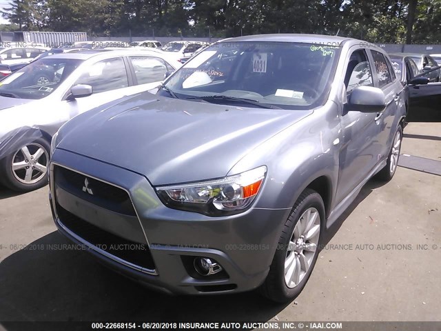 JA4AR4AU9BZ017603 - 2011 MITSUBISHI OUTLANDER SPORT SE GRAY photo 2