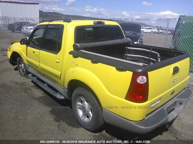 1FMZU77E32UC38552 - 2002 FORD EXPLORER SPORT TR  YELLOW photo 3