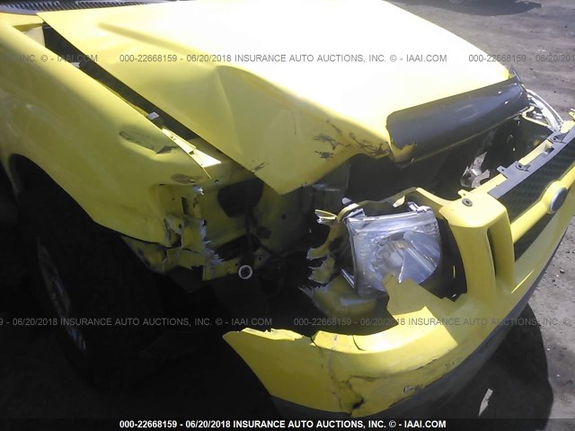 1FMZU77E32UC38552 - 2002 FORD EXPLORER SPORT TR  YELLOW photo 6