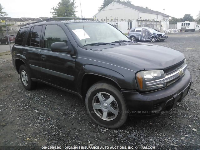 1GNDT13S952378493 - 2005 CHEVROLET TRAILBLAZER LS/LT BLACK photo 1