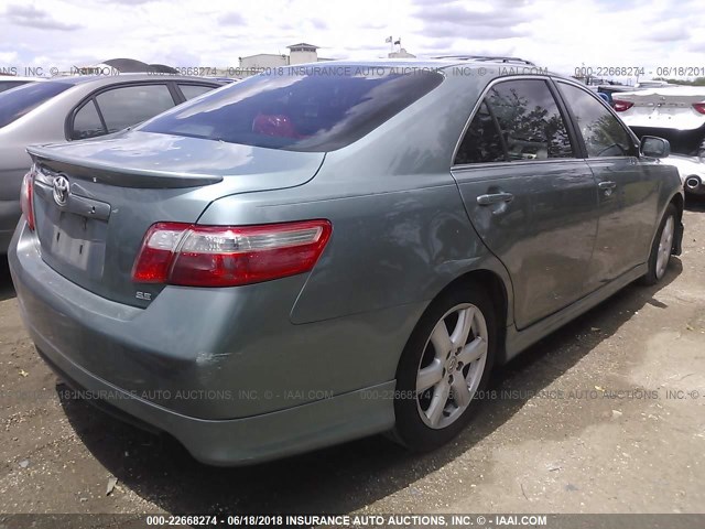 4T1BE46K19U920456 - 2009 TOYOTA CAMRY SE/LE/XLE GREEN photo 4