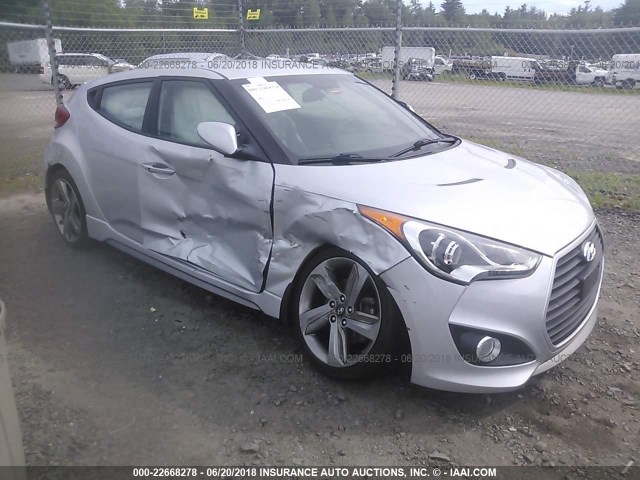 KMHTC6AE0DU161301 - 2013 HYUNDAI VELOSTER TURBO SILVER photo 1