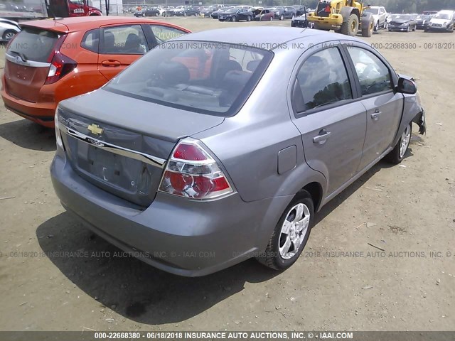 KL1TD5DE2AB103616 - 2010 CHEVROLET AVEO LS/LT SILVER photo 4