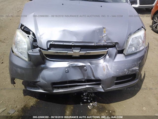 KL1TD5DE2AB103616 - 2010 CHEVROLET AVEO LS/LT SILVER photo 6