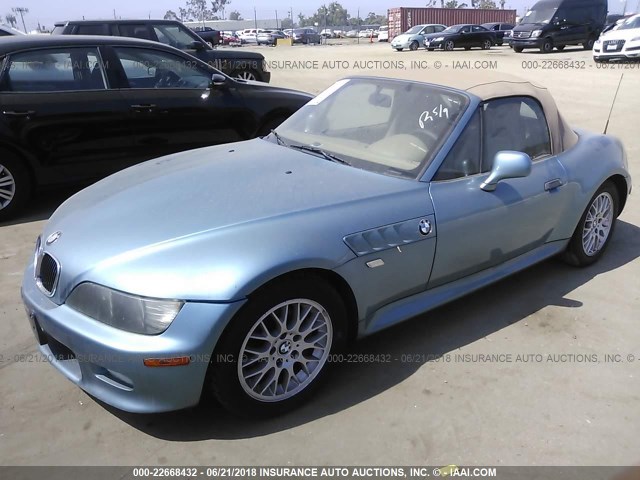 WBACH3348YLF43841 - 2000 BMW Z3 2.8 BLUE photo 2