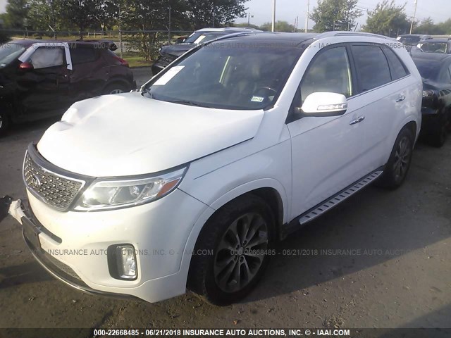 5XYKW4A70EG491231 - 2014 KIA SORENTO SX/SX LIMITED WHITE photo 2