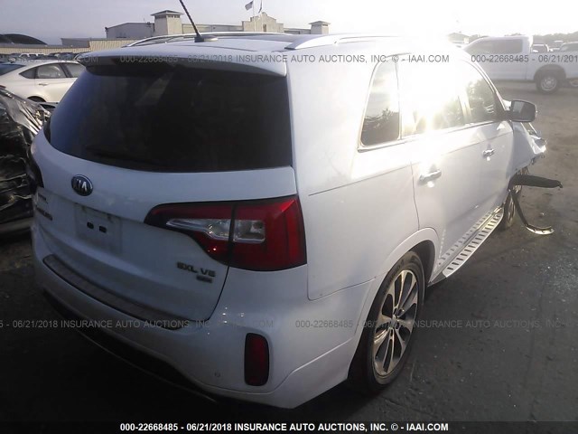 5XYKW4A70EG491231 - 2014 KIA SORENTO SX/SX LIMITED WHITE photo 4