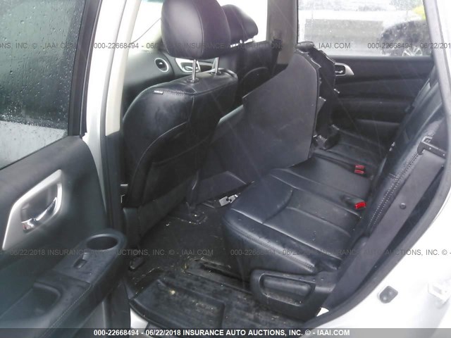 5N1AR2MM9EC725729 - 2014 NISSAN PATHFINDER S/SV/SL/PLATINUM SILVER photo 8