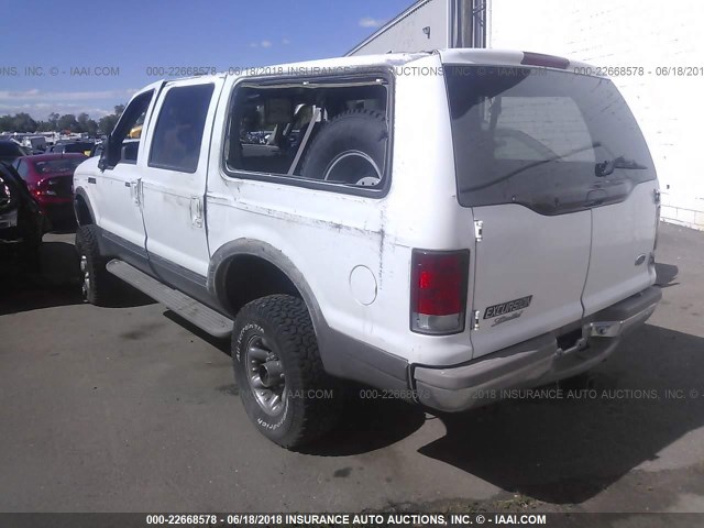 1FMNU43S6YEA29897 - 2000 FORD EXCURSION LIMITED WHITE photo 3