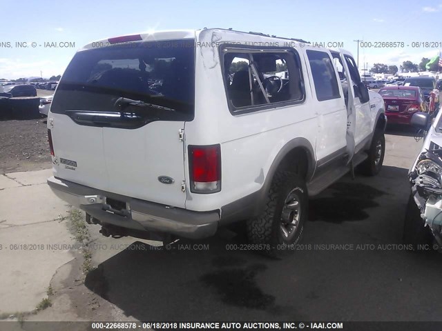 1FMNU43S6YEA29897 - 2000 FORD EXCURSION LIMITED WHITE photo 4