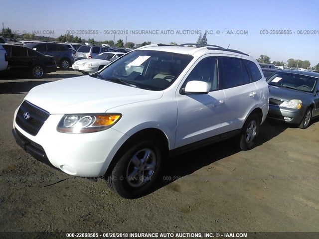 5NMSG73D37H066306 - 2007 HYUNDAI SANTA FE GLS WHITE photo 2