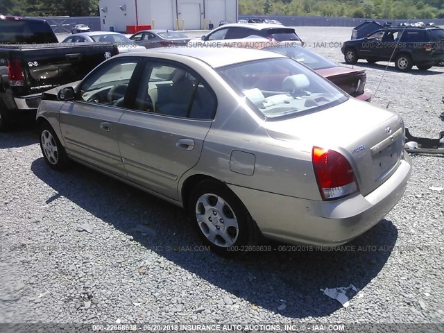 KMHDN45D51U156157 - 2001 HYUNDAI ELANTRA GLS/GT GOLD photo 3