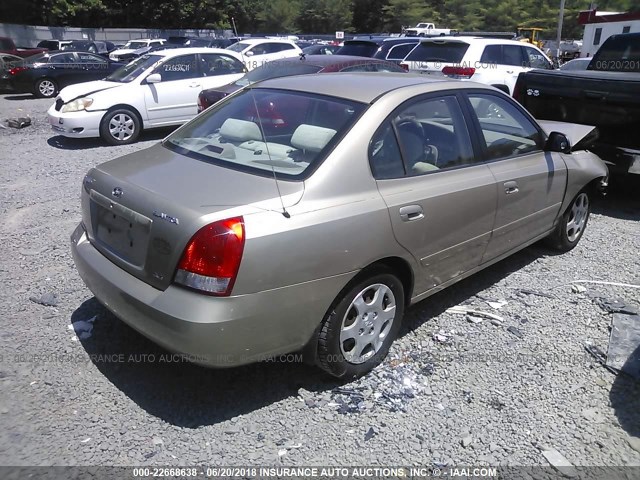 KMHDN45D51U156157 - 2001 HYUNDAI ELANTRA GLS/GT GOLD photo 4