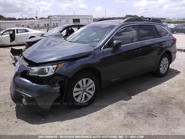 4S4BSACC6F3214914 - 2015 SUBARU OUTBACK 2.5I PREMIUM GRAY photo 2