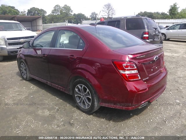 1G1JD5SHXJ4116446 - 2018 CHEVROLET SONIC LT MAROON photo 3