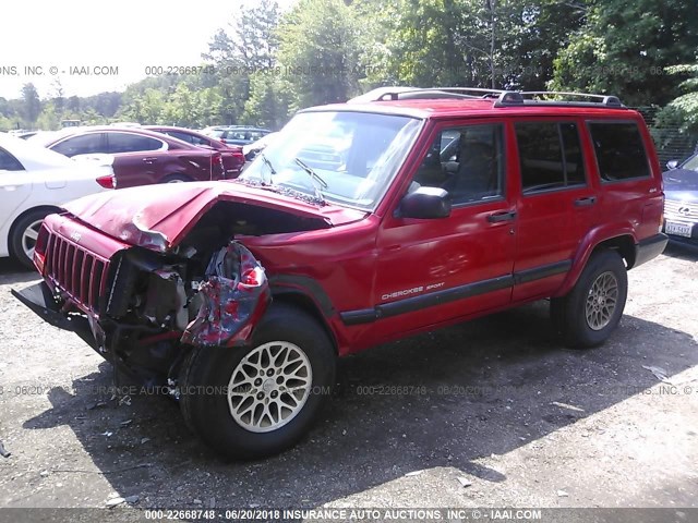 1J4FF68S2XL614522 - 1999 JEEP CHEROKEE SPORT/CLASSIC RED photo 2