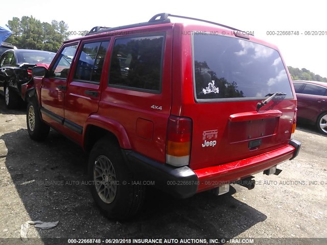 1J4FF68S2XL614522 - 1999 JEEP CHEROKEE SPORT/CLASSIC Czerwony zdjęcie 3