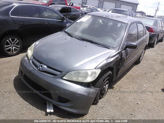 1HGES16335L015607 - 2005 HONDA CIVIC DX VP GRAY photo 2