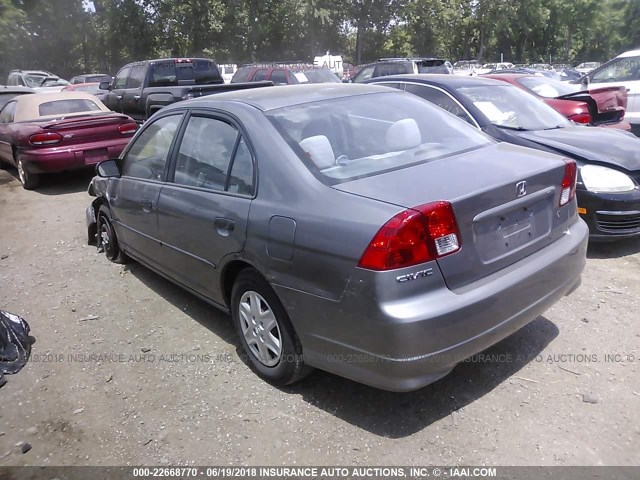 1HGES16335L015607 - 2005 HONDA CIVIC DX VP GRAY photo 3