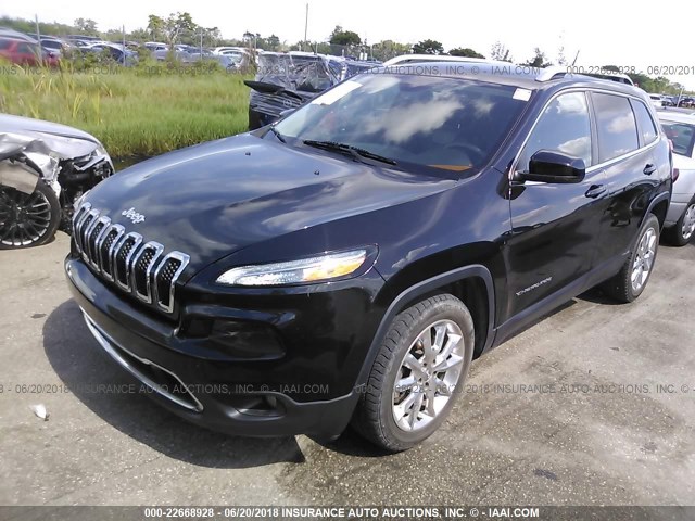 1C4PJLDBXEW143583 - 2014 JEEP CHEROKEE LIMITED BLACK photo 2