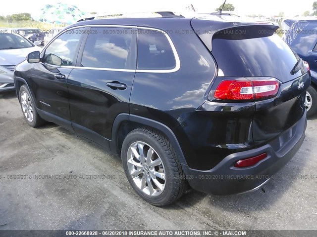 1C4PJLDBXEW143583 - 2014 JEEP CHEROKEE LIMITED BLACK photo 3